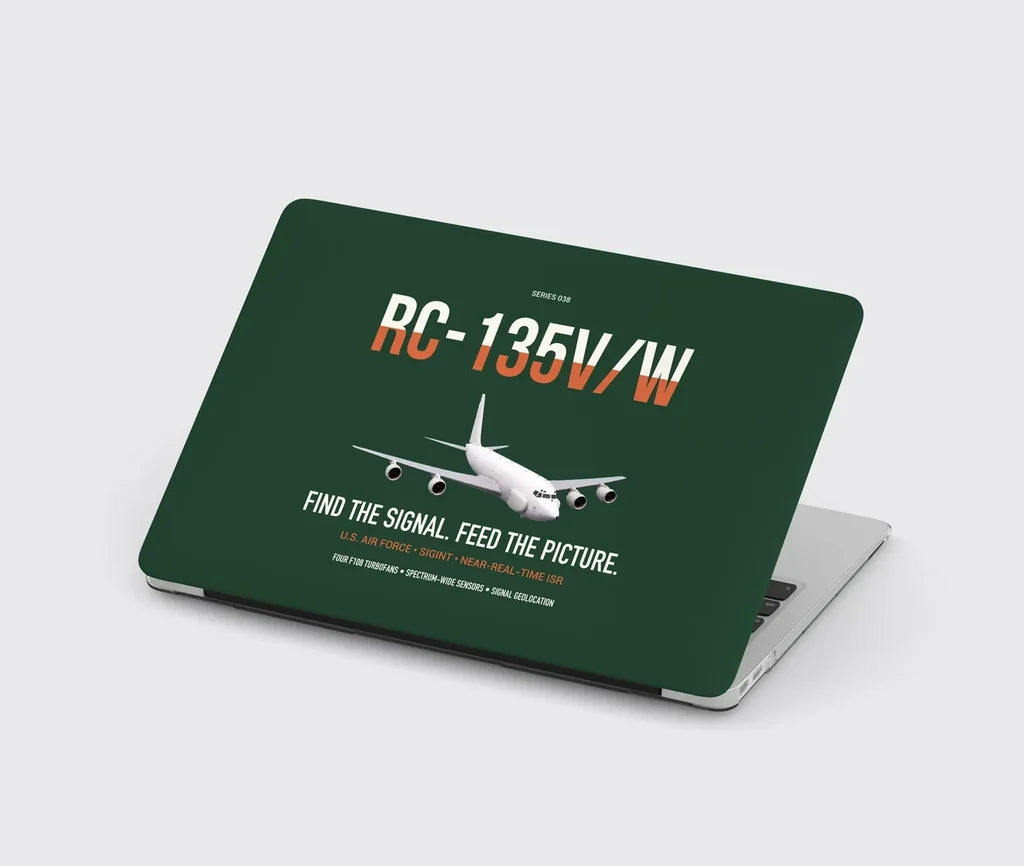 RC-135V W Rivet Joint design on dark green MacBook case