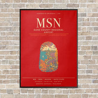 Thumbnail for Dane County Regional Airport Madison MSN - Canvas Framed - Red