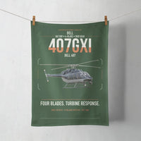 Thumbnail for Bell 407GXi design on dark green towel