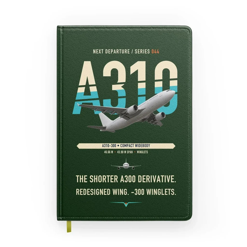 Airbus A310-300 design on dark green notebook
