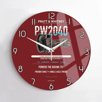 Thumbnail for PW2040 design on dark red no frame wall clock