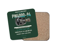 Thumbnail for PW4000-94 design on dark green 1 piece coaster