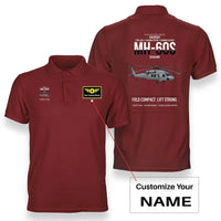 Thumbnail for Sikorsky MH-60S Seahawk design on red+name double-side polo t-shirt, double-side print