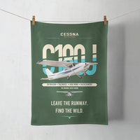 Thumbnail for Cessna 180J Skywagon design on dark green towel