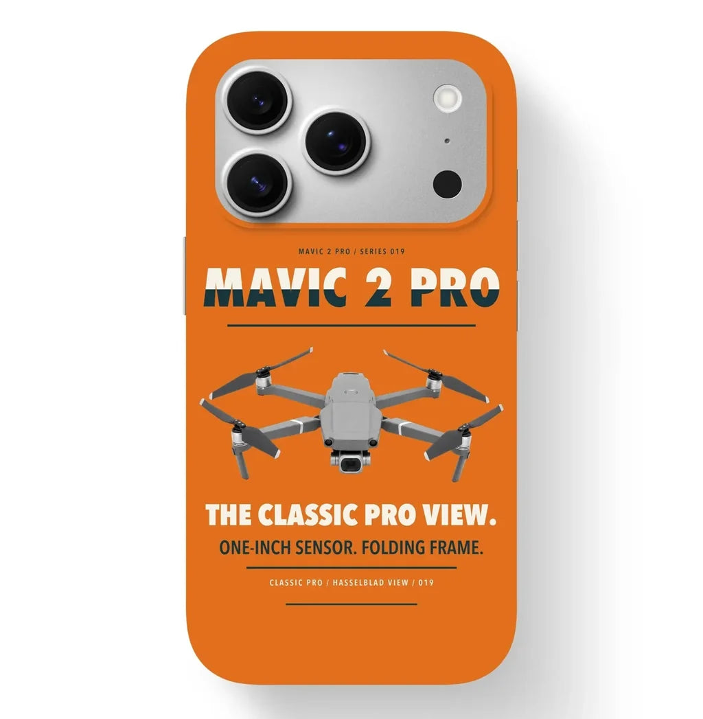 DJI Mavic 2 Pro Case design on orange iphone case