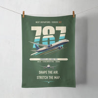 Thumbnail for Boeing 787-9 Dreamliner design on dark green towel