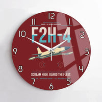Thumbnail for F2H-4 Banshee design on dark red no frame wall clock
