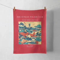 Thumbnail for VINTAGE G4436 - The Sunday Polish Club - Designed Towels design on red