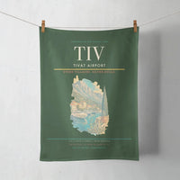 Thumbnail for Tivat Airport (TIV) design on dark green towel