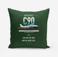 Thumbnail for Beechcraft King Air C90 design on dark green pillow