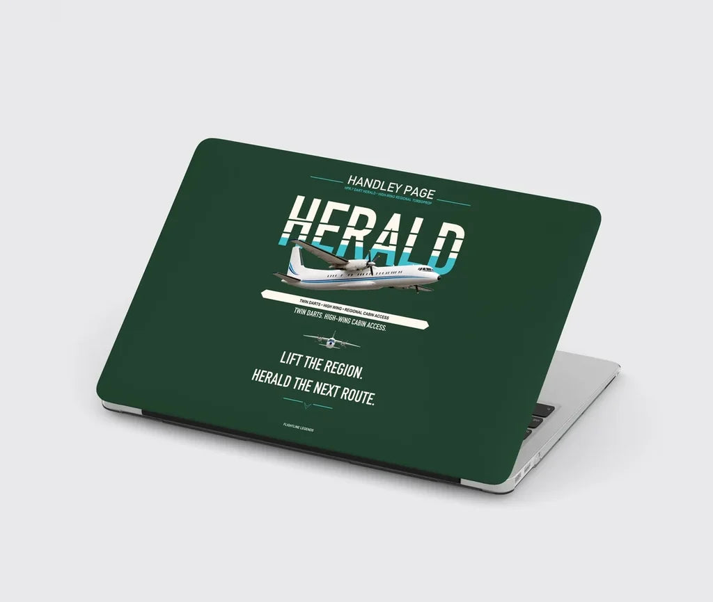Handley Page HPR.7 Dart Herald design on dark green MacBook case