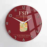 Thumbnail for Sioux Falls Regional Airport Joe Foss Field (FSD) design on dark red no frame wall clock