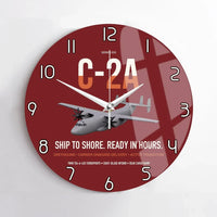 Thumbnail for C-2A Greyhound design on dark red no frame wall clock