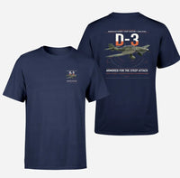 Thumbnail for Junkers Ju 87D-3 design on navy blue t-shirt, double-side print