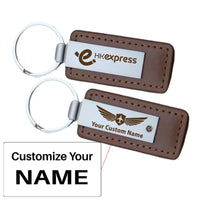 Thumbnail for Customisable HK Express Airlines Faux Leather Key Chain - view 13