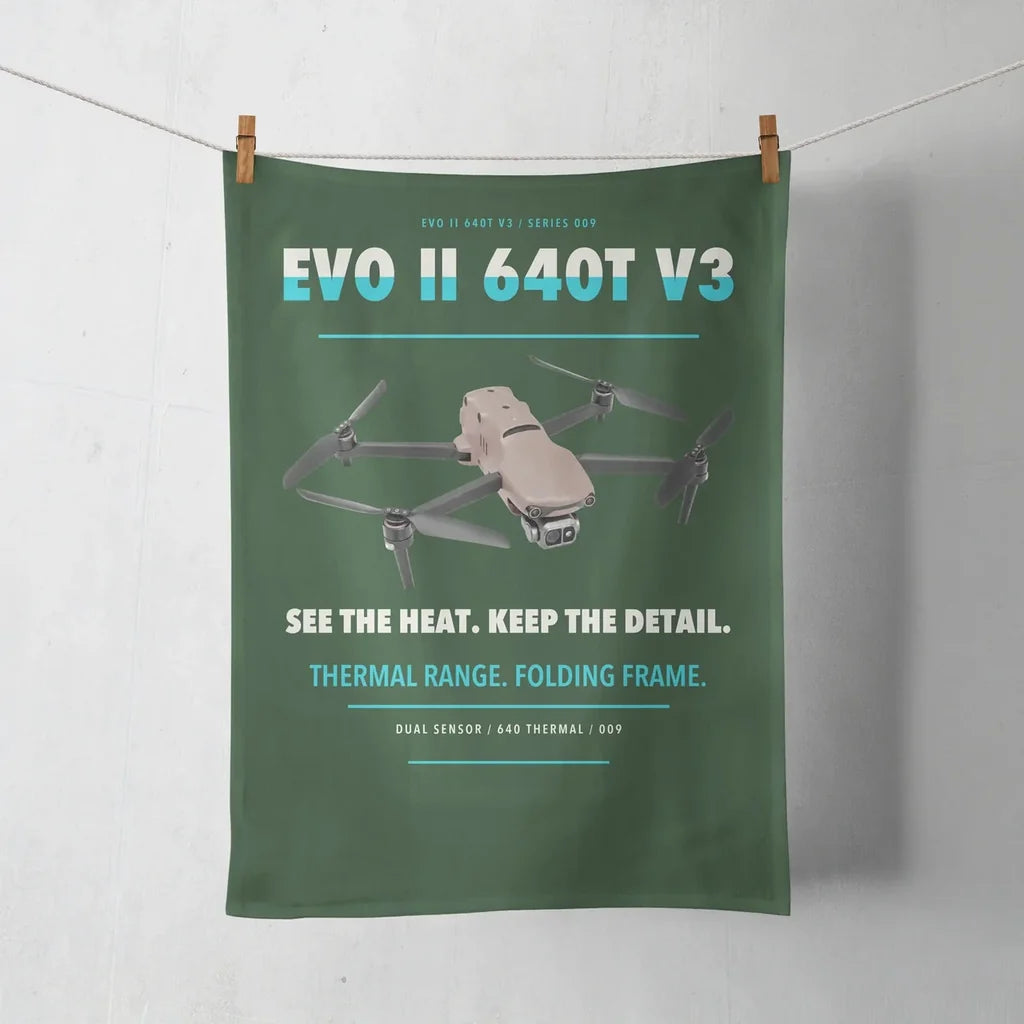 Autel EVO II Dual 640T V3 design on dark green towel