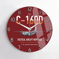 Thumbnail for Transall C-160D design on dark red no frame wall clock