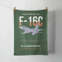 Thumbnail for F-16C Fighting Falcon See All Around Turn Inside design on dark green towel
