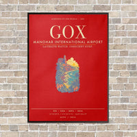 Thumbnail for Manohar International Airport Mopa GOX - Canvas Framed - Red