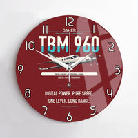 Thumbnail for Daher TBM 960 design on dark red no frame wall clock
