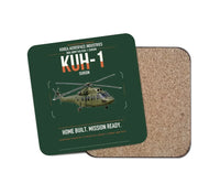 Thumbnail for Korea Aerospace Industries KUH-1 Surion design on dark green 1 piece coaster
