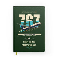 Thumbnail for Boeing 787-9 Dreamliner design on dark green notebook