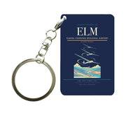 Thumbnail for Elmira Corning Regional Airport (ELM) design on navy blue key chain