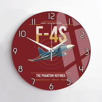 Thumbnail for F-4S Phantom II design on dark red no frame wall clock
