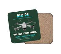 Thumbnail for DJI Air 2S design on dark green 1 piece coaster