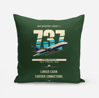 Thumbnail for Boeing 737-900ER design on dark green pillow