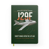 Thumbnail for Saab J 29F Tunnan design on dark green notebook