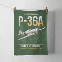 Thumbnail for P-36A Hawk design on dark green towel