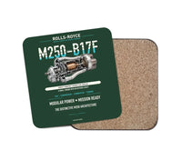 Thumbnail for M250-B17F design on dark green 1 piece coaster