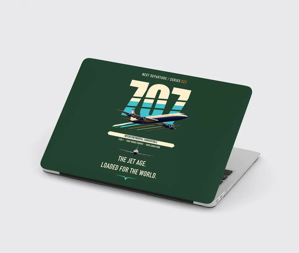 Boeing 707-320C design on dark green MacBook case