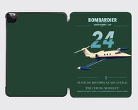 Thumbnail for Bombardier Learjet 24 design on dark green ipad tablet case