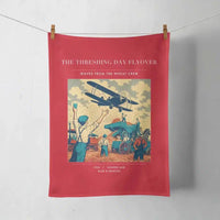 Thumbnail for VINTAGE G4389 - The Threshing Day Flyover - Designed Towels design on red