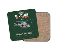 Thumbnail for PZL-Świdnik W-3WA Sokół design on dark green 1 piece coaster