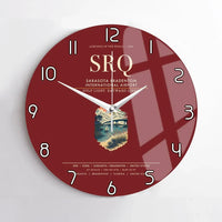 Thumbnail for Sarasota Bradenton International Airport (SRQ) design on dark red no frame wall clock