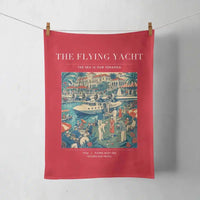 Thumbnail for VINTAGE G4075 - The Flying Yacht - Designed Towels design on red