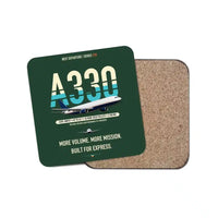 Thumbnail for Airbus A330-300P2F design on dark green 1 piece coaster