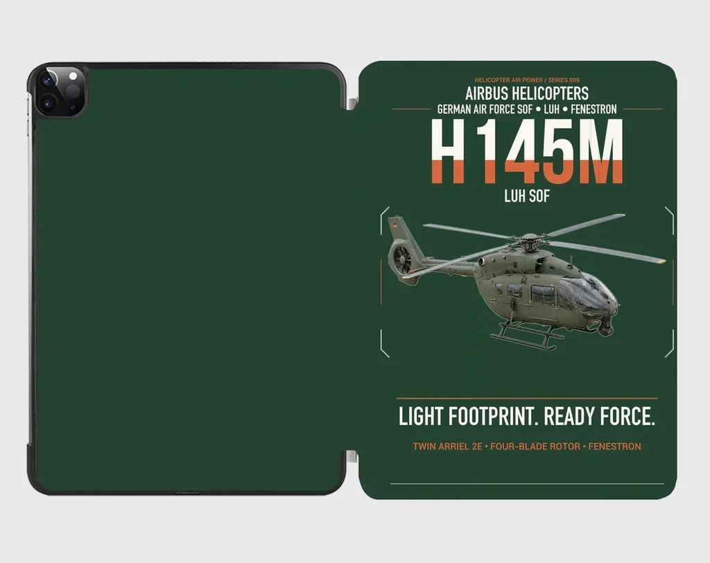Airbus Helicopters H145M LUH SOF design on dark green ipad tablet case