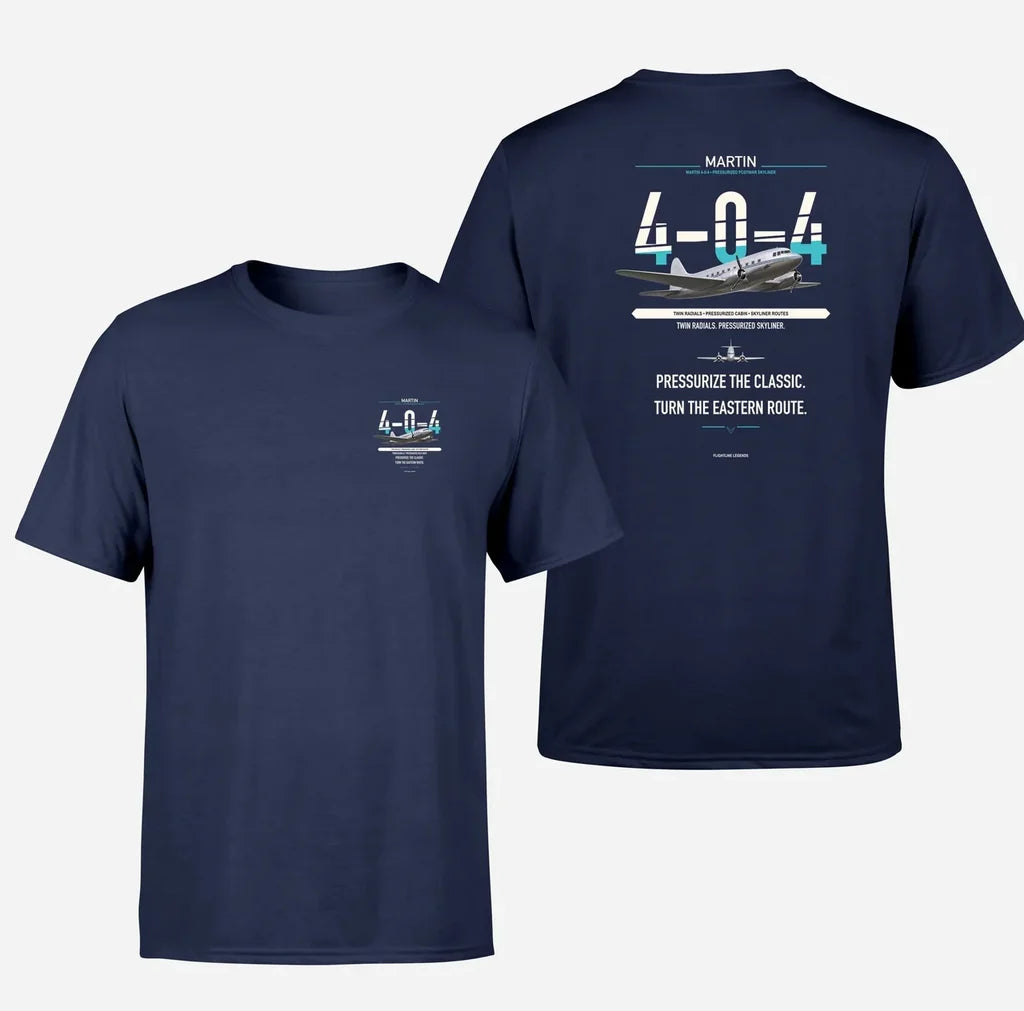 Martin 4-0-4 design on navy blue t shirt
