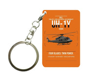Thumbnail for Bell UH-1Y Venom design on orange designed key chain, double-side print