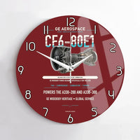 Thumbnail for CF6-80E1 design on dark red no frame wall clock