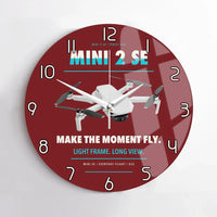 Thumbnail for DJI Mini 2 SE design on dark red no frame wall clock