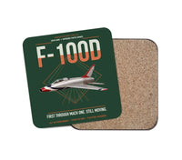 Thumbnail for F-100D Super Sabre design on dark green 1 piece coaster