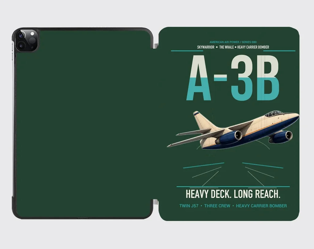 A-3B Skywarrior design on dark green ipad tablet case