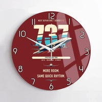 Thumbnail for Boeing 737 MAX 9 design on dark red no frame wall clock