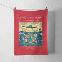 Thumbnail for VINTAGE G4525 - The Night Flare Path - Designed Towels design on red