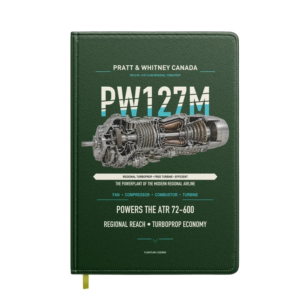 PW127M design on dark green notebook